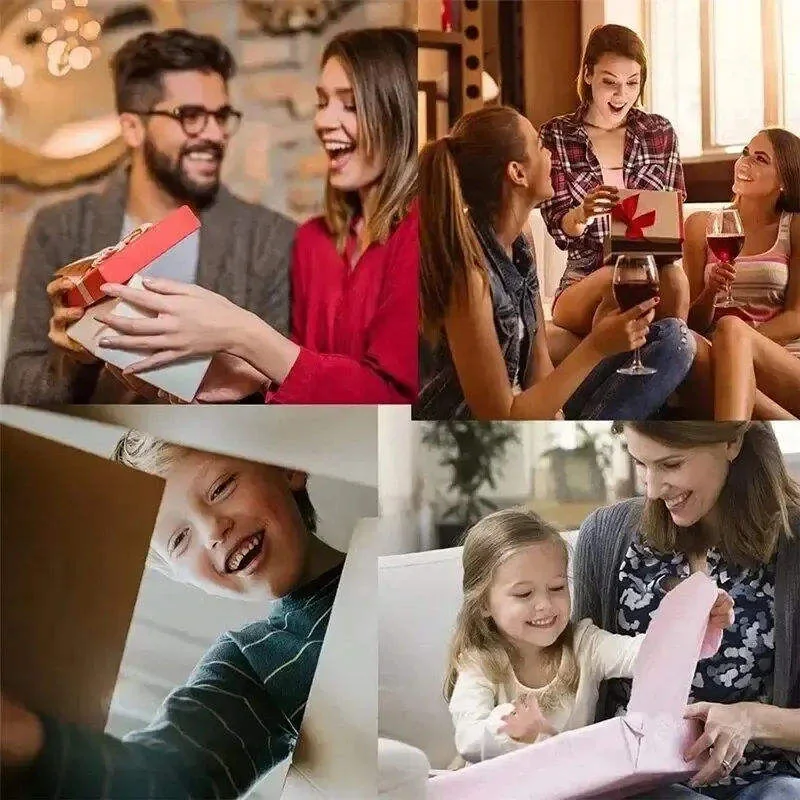 People enjoying surprise gifts together