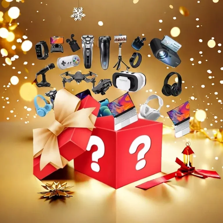 Christmas electronics mystery box with three tested items