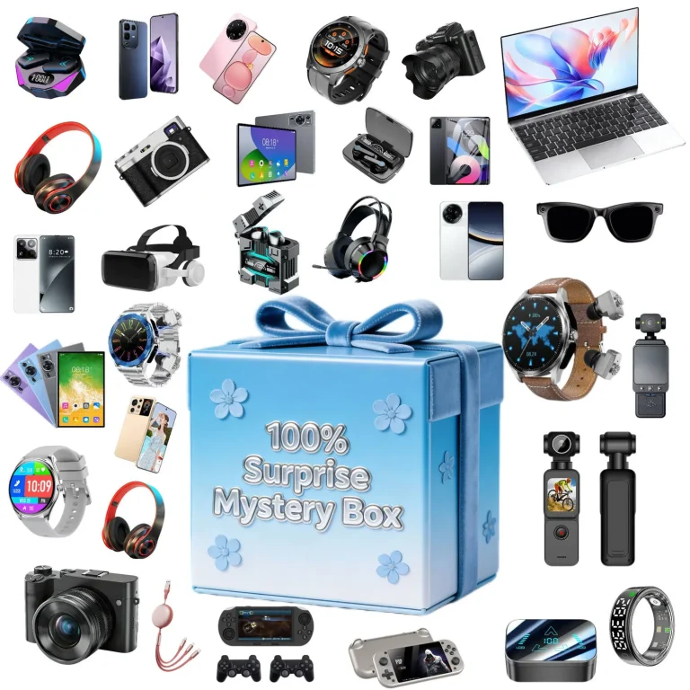 cute mystery box light blue floral