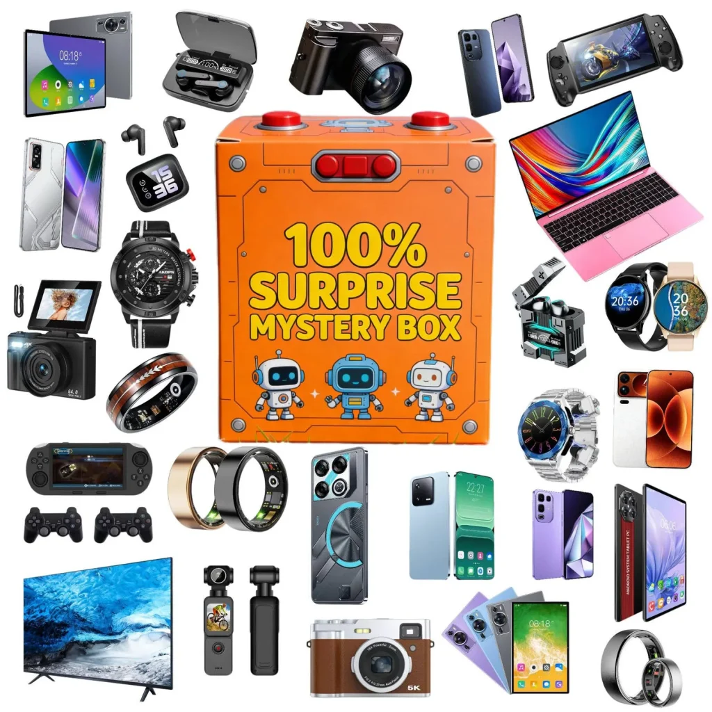 electronics mystery box orange toolbox