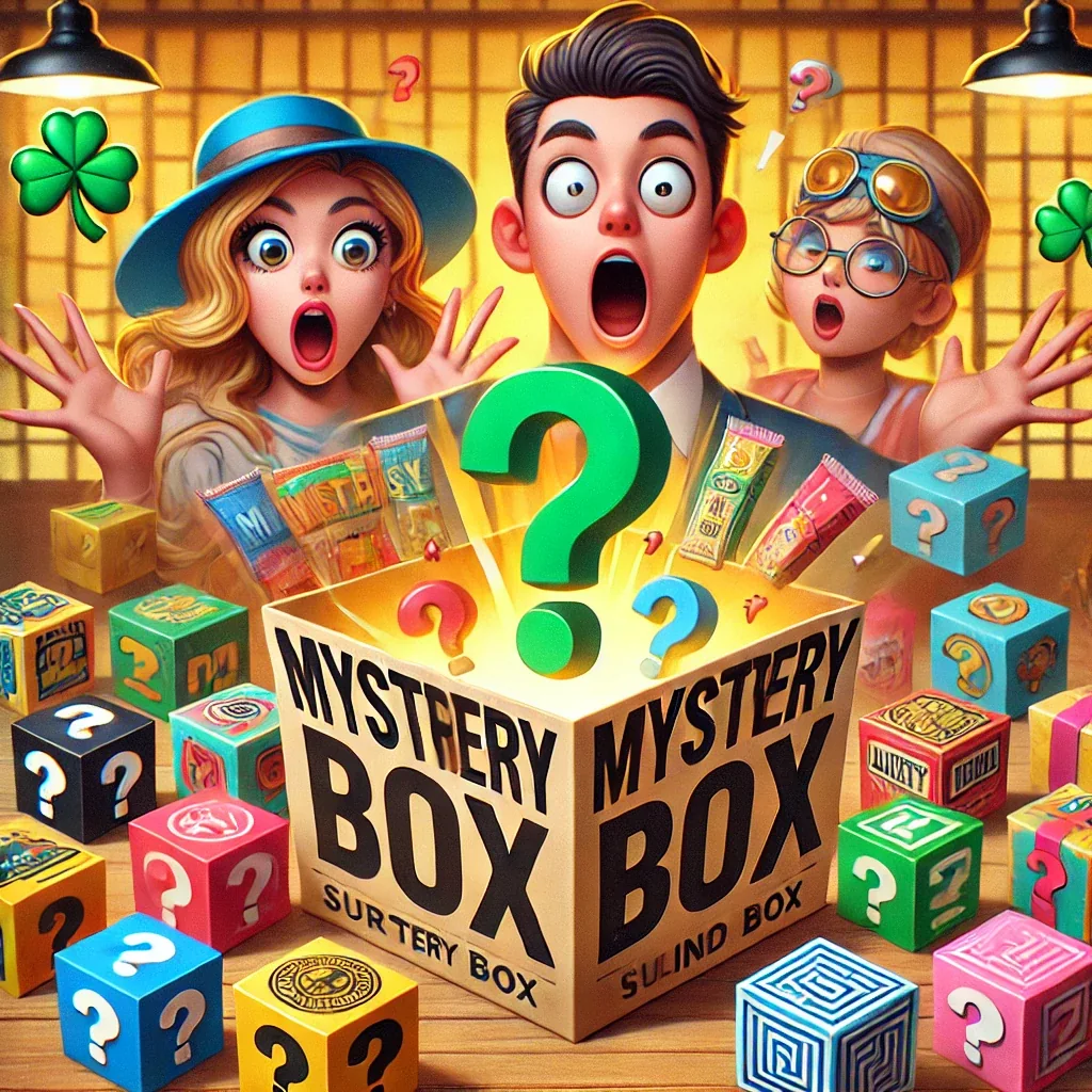 family opening a mystery box for kids