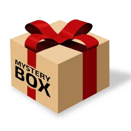 Gift surprise box tied with a red ribbon