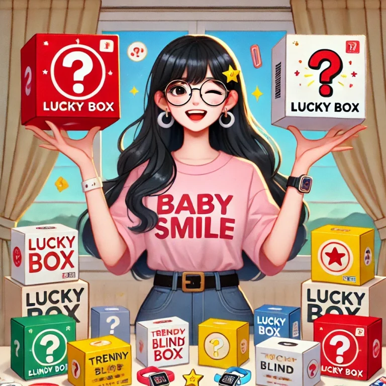 holding two lucky boxes