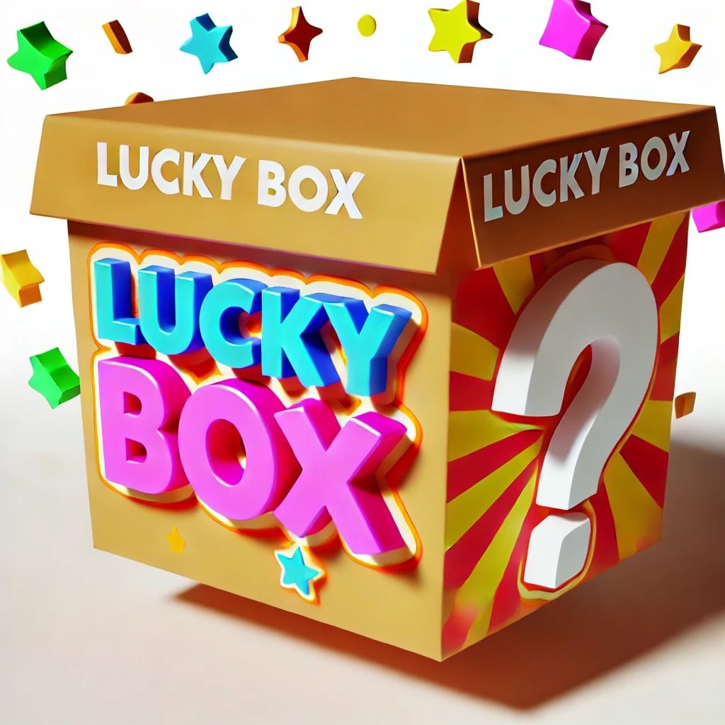 Kraft lucky box with pink lettering