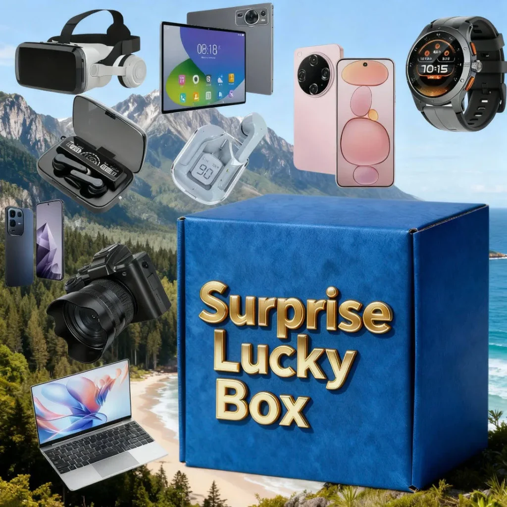 lucky box blue outdoor scene