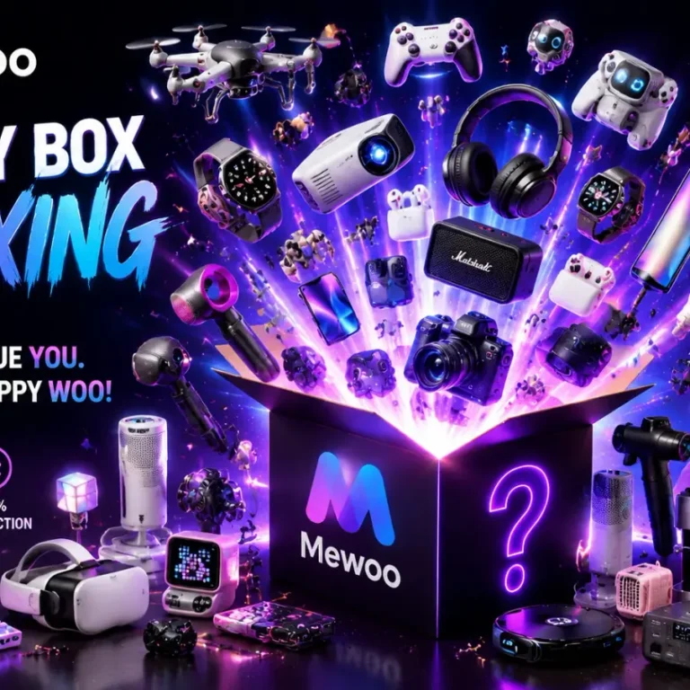 Mewoo ten-item electronics mystery box unboxing