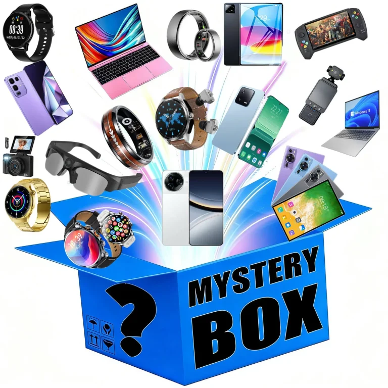 mystery box blue open light burst