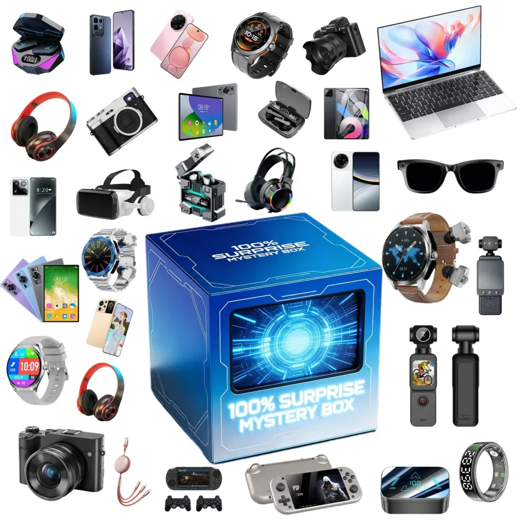 mystery box blue tech cube electronics
