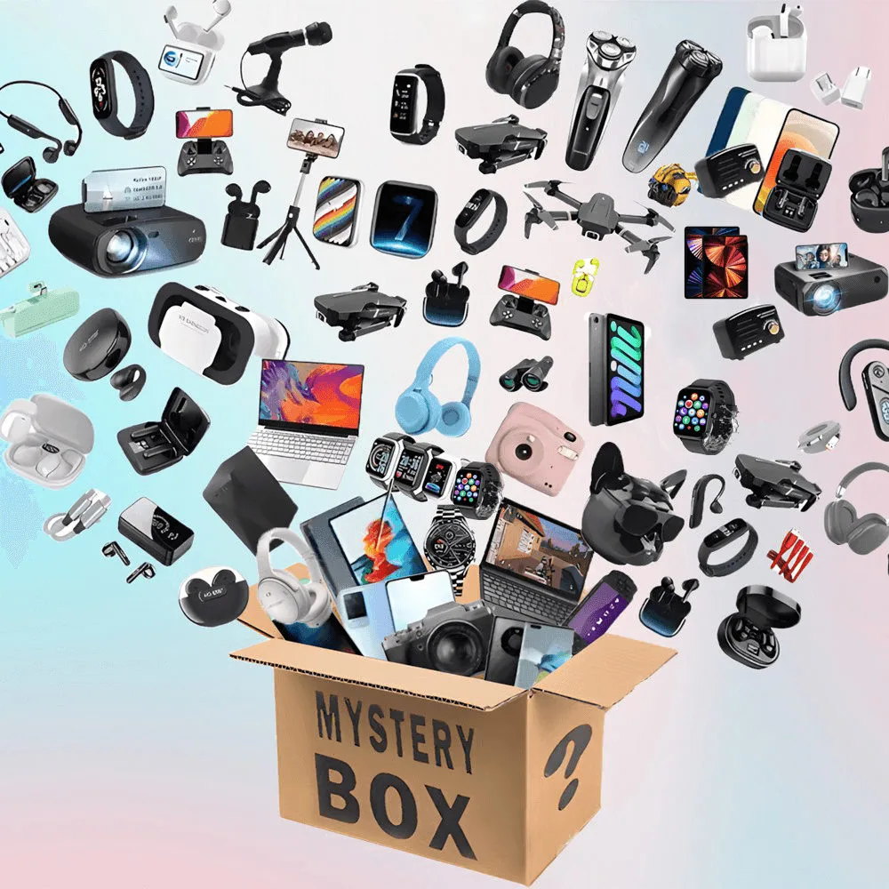 Mystery box with electronics bursting out