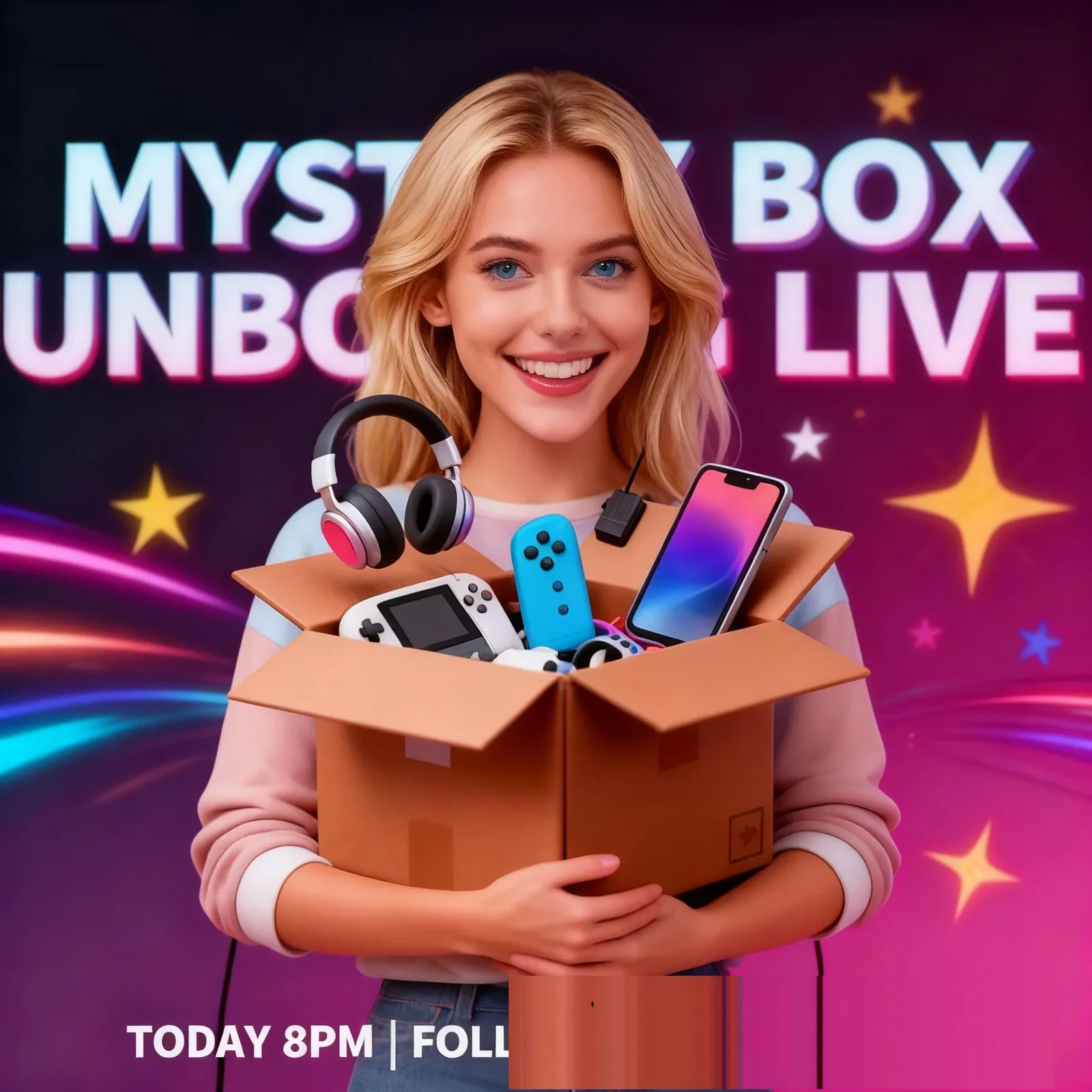 Live unboxing of a mystery box