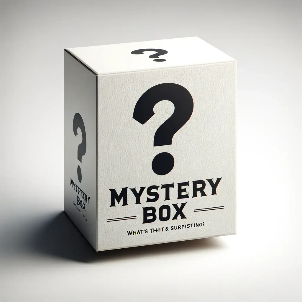 White minimal mystery box package