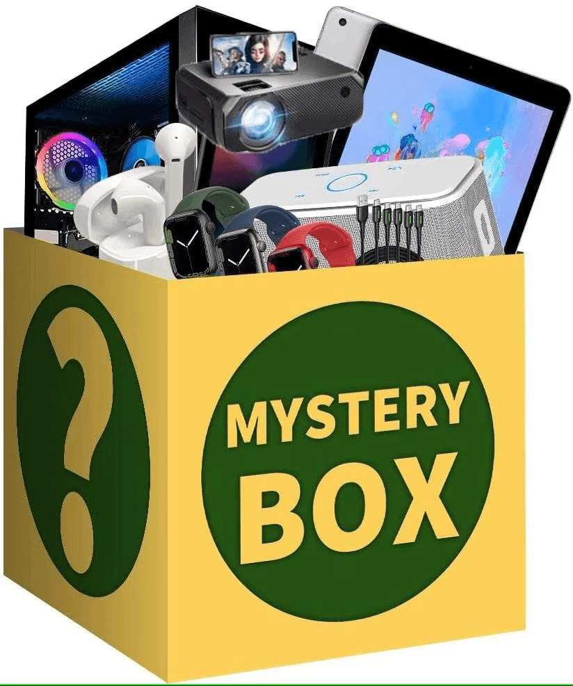 mystery box yellow packed electronics