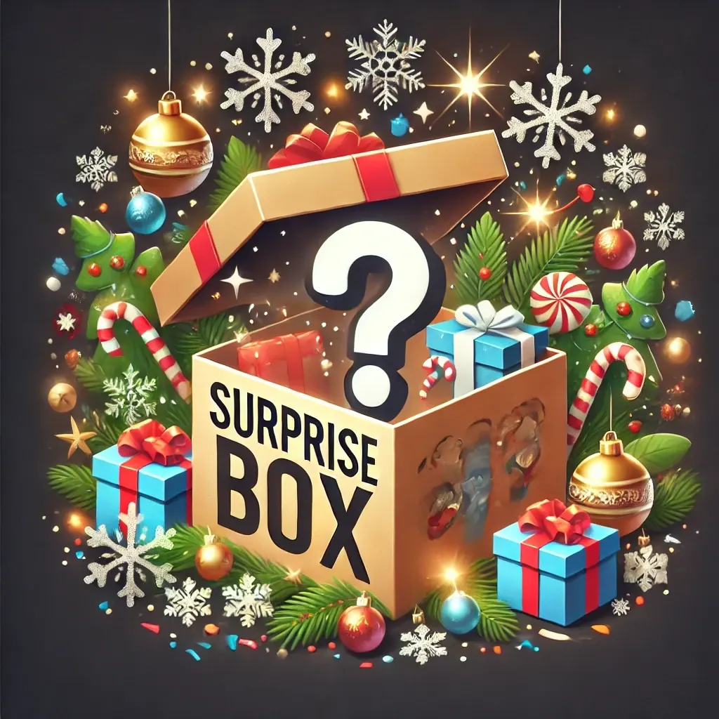Surprise box with a snowflake design prepared as a Christmas gift