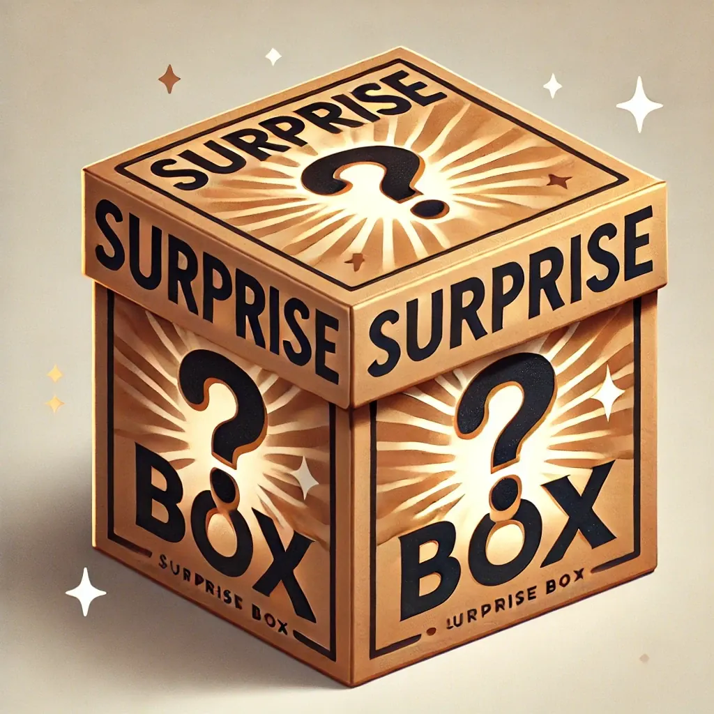 Anonymous kraft surprise box with a starburst, the kind shown in unclaimed package videos