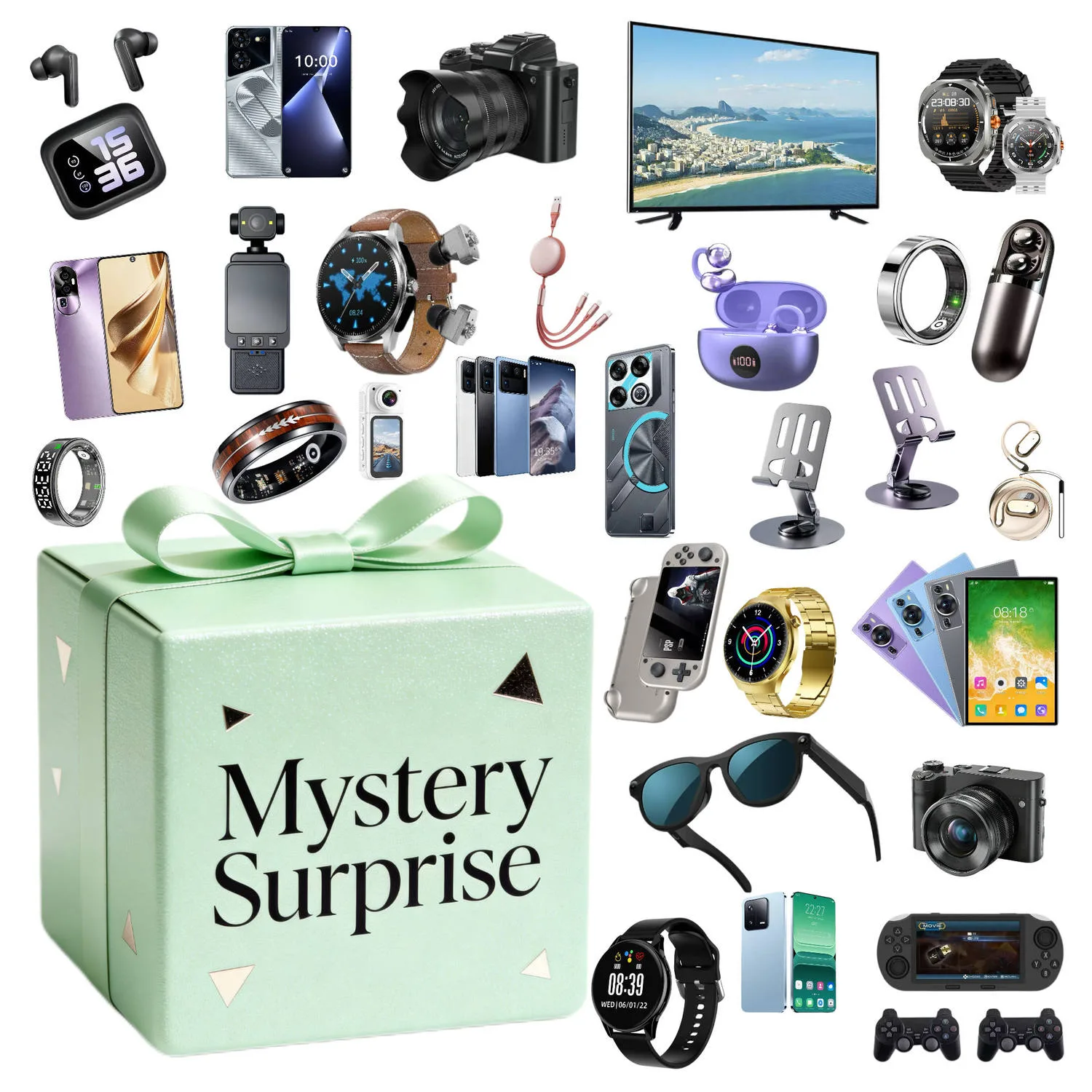 Mint green surprise gift box