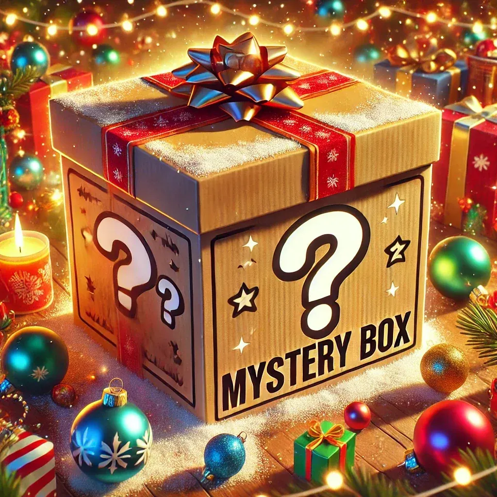 Gold wrapped mystery box in a White Elephant gift exchange