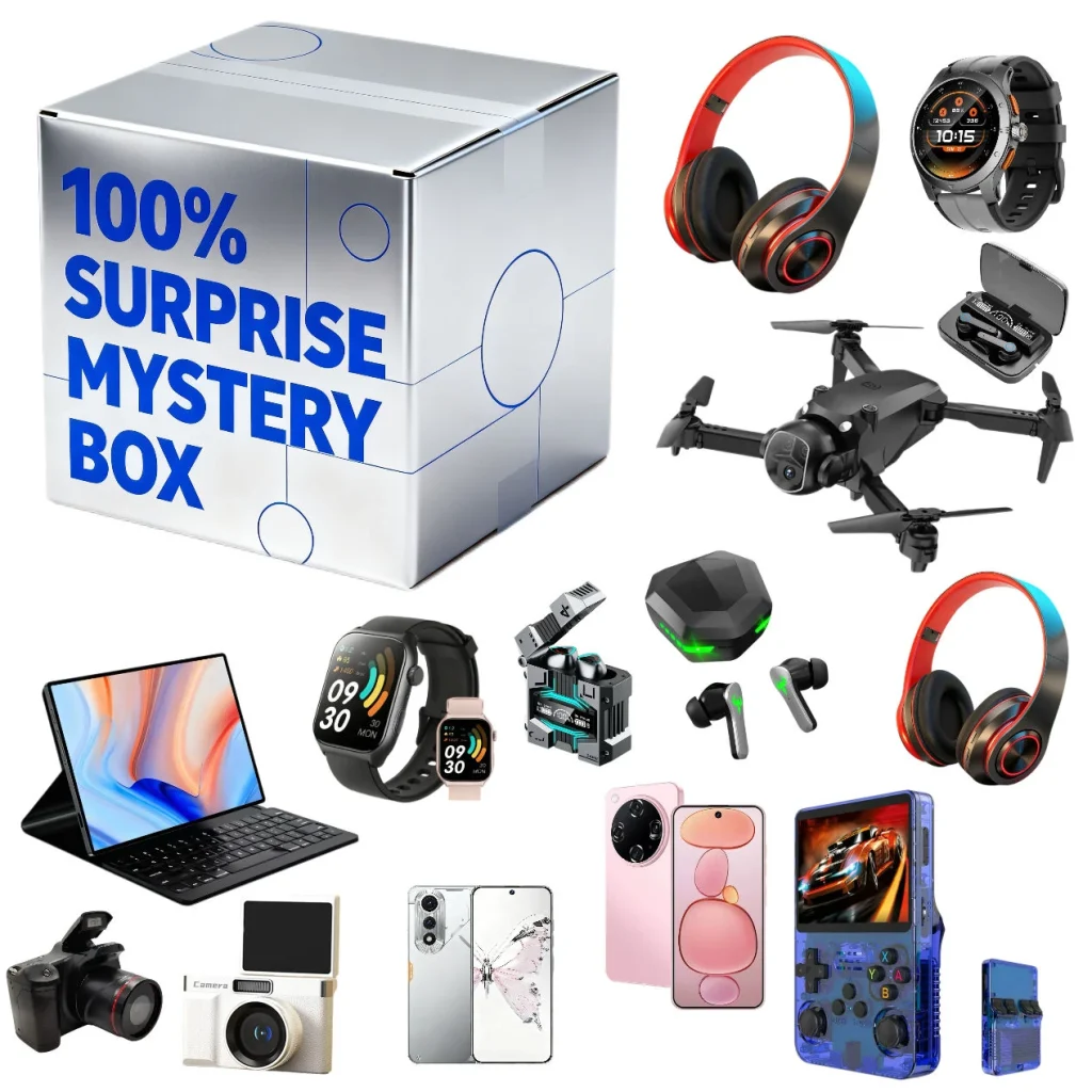 wireless headphones and drone mystery box